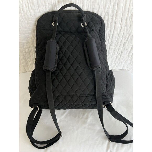 Vera Bradley Black Quilted Backpack EUC - Picture 2 of 10